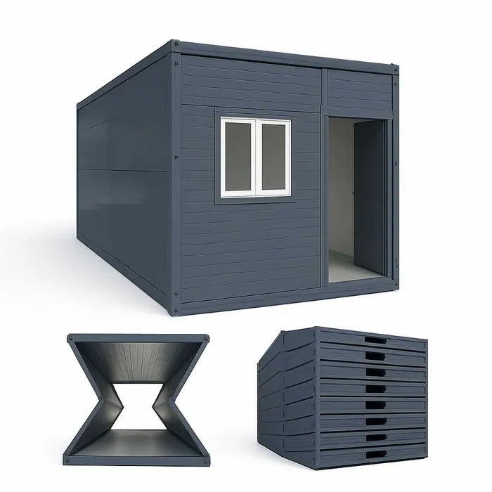 Conteneurs Pliables et Assemblés – Neufs, Isolés et Polyvalents 3 variantes;